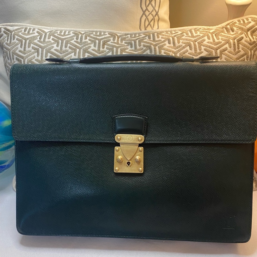 LOUIS VUITTON Vintage Serviette Moscova Leather Breifcase Authentic